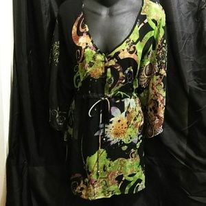 Pacific Beach Floral Sheer Blouse